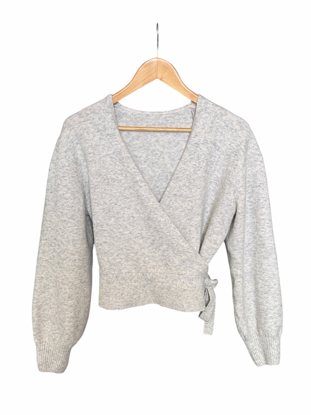 & Other Stories gray wrap tie sweater medium * classic casual work winter grey
